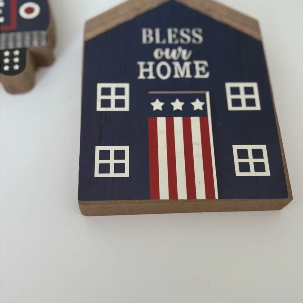Patriotic Welcome standing Wood Decor Set - Picture 5 of 5